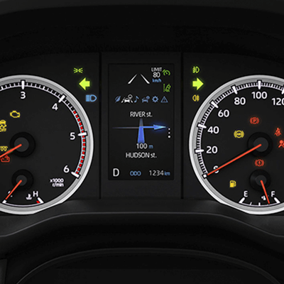 Panel multi-información de 4.2’’. 
 Desde su pantalla TFT (Thin Film Transistor) a color de 4.2’’, podrá acceder a todas las opciones que le brinda su nueva HIACE Commuter (disponible según versión).